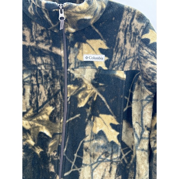 Columbia Camouflage Fleece Jacket XL Full Zip Hunting Outdoor Warm Active - Picture 4 of 9